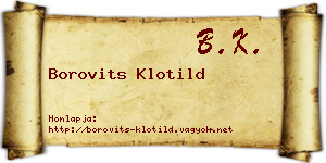 Borovits Klotild névjegykártya